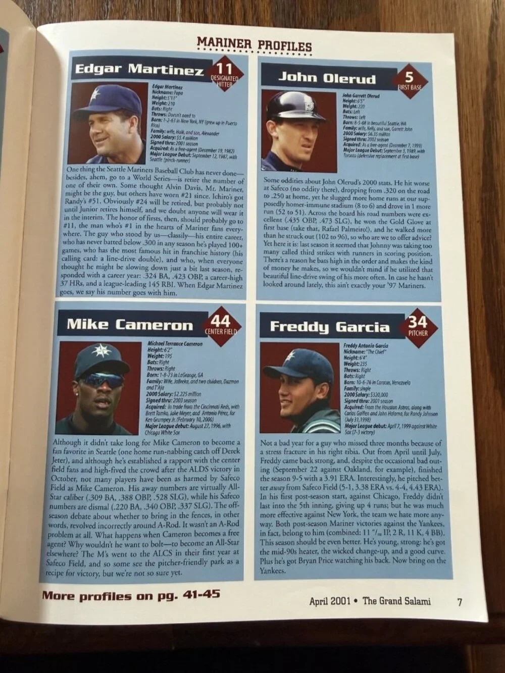Ichiro Suzuki April 2001 The‎ Grand Salami magazine MARINERS